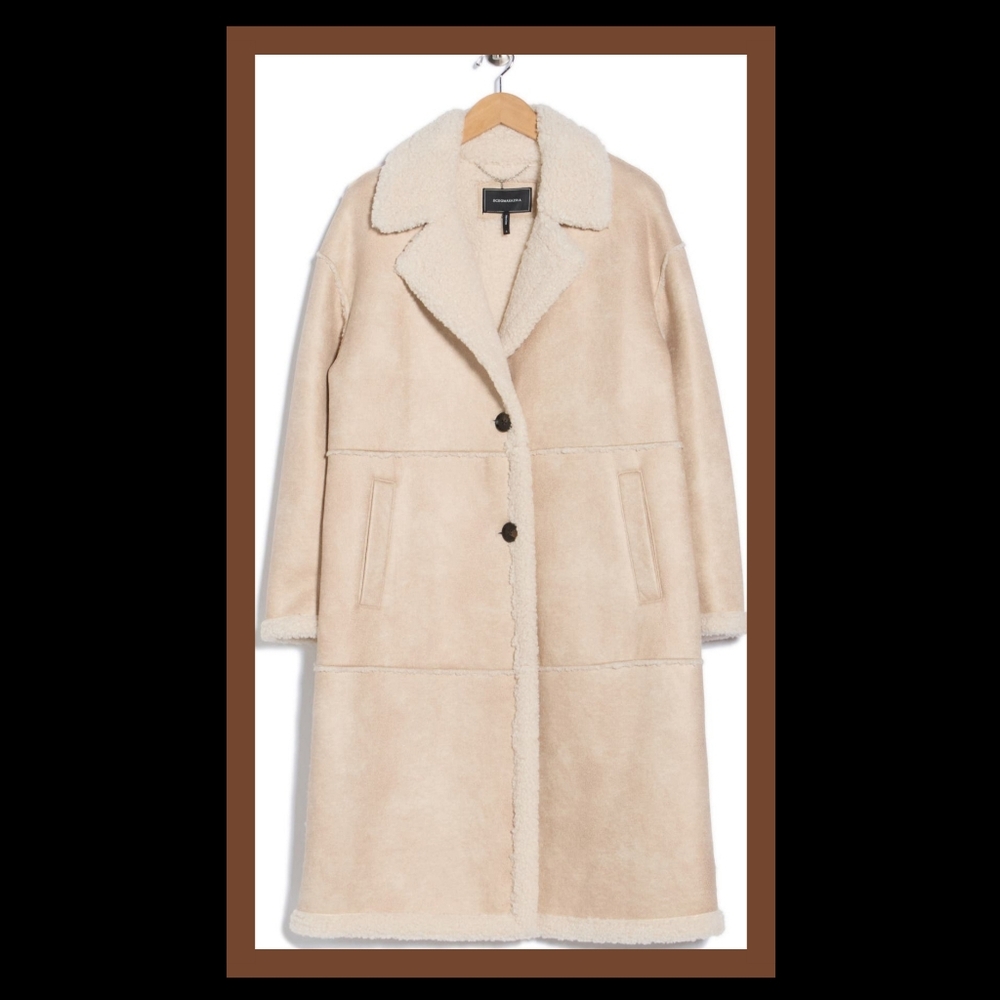 Bcbgeneration Beige Shearling Coat - image 5